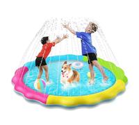 Dog Pool for Pets - Dog Paddling Pool Non Slip & Durable Sprinkler Splash Pad for Dogs and Cats,Thickened Anti-Slip Water Play Mat, Portable Paddle Pool for Dogs Kids Summer Pet Pools (150cm)
