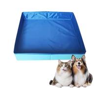 Dog Pool, Paddling Pool, Foldable for Dogs and Cats, 50 x 50 x 10 cm, Square Cat Pool, Dog Bathtub, Paddling Pool without Inflation for Pets, Foldable Swimming Pool for Small Dogs and Cats (A)