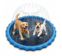 Dog Pool Paddling Pool Jsdoin 100cm Foldable Splash Pad, Thickened Paddling Pool for Dogs, Outdoor Swimming Pooland Dog Sprinkler Water Toys for Pets