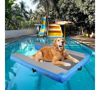 Dog Pool Ramp, Inflatable Dock Platform for Pets, Floating Pup Plank for Safe Water Access,for Inground Pools