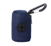 Dog Poop Bag Dispenser - Mesh Fabric Attachment Dog Waste Bag Holder | Reusable Dispenser with Zipper - Hangable Pet Supplies, Large Capacity Dog Bag Dispenser for Training, Running, Navy Blue, Refer