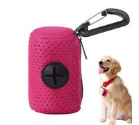 Dog Poop Bag Dispenser - Mesh Fabric Attachment Pet Waste Bag Dispenser with Zipper - Dog Waste Bag Dispenser - Large Capacity Dog Bag Dispenser, Portable Poop Bags Holder for Doggie, Walking