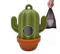 Dog Poop Bag Dispenser - Portable Cactus Design Trash Bag Holder | Outdoor Storage Ideal for Hiking, Walks and Travel, Easy to Attach to Leads and Bags