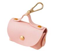 Dog Poop Bag Dispenser - PU Leather 3.54 Inch Waste Case, Sky Blue Zipper Holder, Carabiner Clip Accessory | Handy Cleanup Pouch Poop Bag Storage for Outdoor Walks Trips Home Park