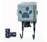 Dog Poop Bag Dispenser Wall Mounted Pet Waste Bags Holder With Hooks And 2 Rolls, Mini All-Weather Doggie Bag Dispenser For Home Inside Or Outside(1 mini dispenser)