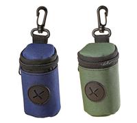 Dog Poop Bag Holder, 2 Pack Poo Bag Holderfor Dog Lead, Durable Polyester Pet Waste Bag Holder with Side Opening, Lightweight Waterproof Dog Bag Holder for Walking and Traveling