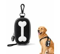Dog Poop Bag Holder, Black or Blue Hands Free Waste Bag Carrier, Durable Poo Bag Dispenser for Dog Leash, Pet Waste Pouch for Outdoor Walking (Black)
