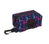 Dog Poop Bag Holder for Leash - Soft Lightweight Cyber Cool Racing Car Print Dog Poop Waste Bag Rolls Dispenser, Hook and Loop Fastening Dogs Walking Accessories with Zipper and Carabiner