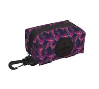 Dog Poop Bag Holder for Leash - Soft Lightweight Cyber Western Cowboy Print Dog Poop Waste Bag Rolls Dispenser, Hook and Loop Fastening Dogs Walking Accessories with Zipper and Carabiner