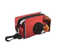 Dog Poop Bag Holder for Leash, with Clip & Velcro, Hands-Free Waste Bag Pouch for Walking Hiking, Includes Roll of Bags, Tear-Resistant & Lightweight Design Squirrels under the Red City Wall