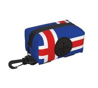 Dog Poop Bag Holder for Leash, with Clip & Velcro, Hands-Free Waste Bag Pouch for Walking Hiking, Includes Roll of Bags, Tear-Resistant & Lightweight Design Flag of Iceland