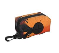 Dog Poop Bag Holder for Leash, with Clip & Velcro, Hands-Free Waste Bag Pouch for Walking Hiking, Includes Roll of Bags, Tear-Resistant & Lightweight Design Crow close-up, flying over the sunset