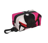 Dog Poop Bag Holder for Leash, with Clip & Velcro, Hands-Free Waste Bag Pouch for Walking Hiking, Includes Roll of Bags, Tear-Resistant & Lightweight Design Pink background spider