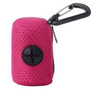 Dog Poop Bag Holder Mesh Fabric Attachment Doggy Bag Holder with Zipper Pet Waste Bag Dispenser Hangable Dog Poop Holder for Picking Up Poo After Your Dog Dog for Walking and Hiking (Red)