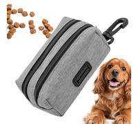 Dog Poop Bag Holder Portable Dispenser - Training Treat Pouch for Pet Puppy Small Medium Large Walking | Oxford Cloth Zipper Case with Clip Attachment Waste Bag Storage for Indoor Outdoor Garden Yard