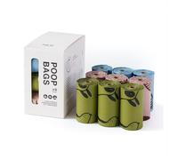 Dog Poop Bags 100% Compostable by FUR SE | 135 bags, 9 rolls of 15 | Scented with Lemongrass Oil, XL and Strong, Artist's Illustrations, Water Proof, Dog Waste Bags, Dispenser Compatible