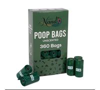 Dog Poop Bags - 360 Bags, 100% Biodegradable, Leak Proof, Unscented, and Thick Waste Bag for Dogs. With a built-in dispenser for easy management.