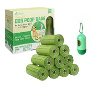 Dog Poop Bags with Leash Dispensers,150 Counts (10 Rolls), Biodegradable Poop Bags Made of Cornstarch, Eco-friendly and Easy to Open,Thick Waste Bags (Green)