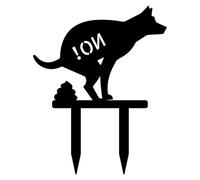Dog Poop Signs for Lawn | Metal Rustproof Yard Stakes Spike Gag Caution | Waterproof No Dog Pooping Sign | for Garden Grass Deck Pathway Patio Outdoor Neighbor Walk