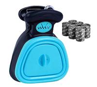Dog Pooper Scooper Portable Pet Scoop Waste Pick Up Clean-Up Foldable Expandable Sanitary Cleaner with Bag Dispenser for Dogs Pets 90PCS Waste Bags Included