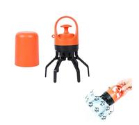 Dog Pooper Scooper, Six Claws Portable Dog Poop Scooper with Bag Dispenser Storage Container, Zero Contact Lightweight Portable Pet Poop, Small Large Dogs Poop Scoop with Claw Pickup Tool (Orange)