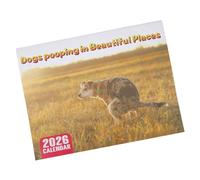 Dog Pooping Calendar 2026, Dog Pooping in Beautiful Places Wall Calendar, Wall Monthly Planner, January 2026 from December, Funny Wall Art Gag Humor Gifts For Birthdays Christmas (1Pack)