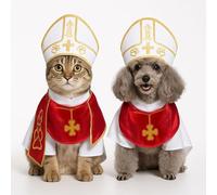Dog Pope Costume,Cat Pope Costume,Pets Popes Outfit,Pet Costumes Accessory for Small Dogs Cats Outfit,for Pet Parties,Festival Celebrations and Entertainment (XL)
