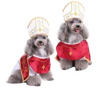 Dog Pope Costume,Halloween Cat Pet Costume, Pets Popes Outfit, Pet Costumes Accessory, Dogs Cats Outfit for Parties, Halloween, Festival Celebrations and Entertainment (L)
