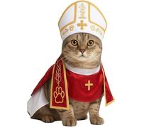 Dog Pope Costume,Pet Costume Accessory for Small Dogs Cats Outfit,for Pet Parties, Festival Celebrations and Entertainment (Cat,Large)