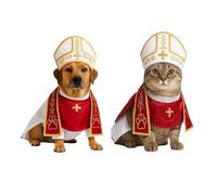 Dog Pope Costume, Pope Hat, Cat Pope Costume, for Pet Parties, Festival Celebrations and Entertainment, Comfortable and Durable, Garments are Washable, Easy to Dry(Medium)