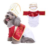Dog Pope Costume, Pope Hat Costume for Cat/Dog, Comfy & Durable Pet Costume with 3D Design, Machine-Washable, Breathable Polyester (L)