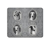 Dog Portrait Washer Dryer Top Protector Mat, Grey Elegant Washing Machine Cover, Classic Rubber Anti-slip Waterproof Mats for Laundry Room 20x24 Inch