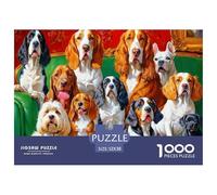 Dog Portraits Jigsaw Puzzle for Adults 1000 Piece Jigsaw Puzzle Relaxing Paper Puzzle Game Colourful Living Room Home Decor 52x38cm/1000pcs