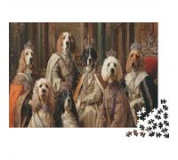 Dog Portraits,Puzzles 19th Century Royal Costumes Gemusterte Nachhaltige Puzzles Für Erwachsene Hochwertige Holzspielpuzzles 1000pcs (75x50cm)