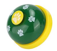 Dog Potty Bell, Dog Door Bell To Go Outside with Large Button Design Metal Pet Training, Portable Cat Toys, Interactive Puppy Training for Pet (Yellow bottom green cover)