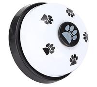 Dog Potty Bell, Dog Door Bell To Go Outside with Large Button Design Metal Pet Training, Portable Cat Toys, Interactive Puppy Training for Pet (Black background white cover)