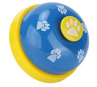 Dog Potty Bell, Dog Door Bell To Go Outside with Large Button Design Metal Pet Training, Portable Cat Toys, Interactive Puppy Training for Pet (Yellow bottom blue cover)
