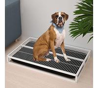 Dog Potty Pad Holder - Durable Indoor/Outdoor Training Tray for Puppies & Dogs, Perfect for Housebreaking, Litter Box Use in Apartments, Balconies & Bathrooms (62x45x8cm, White)