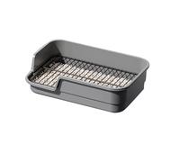 Dog Potty Tray, High Walls Pee Pad Pot, Low Entry Puppy Pott with Grate, Indoor Dogs Litter Box for Pet Training Potty System Fast Cleaning(Grey,60cm)