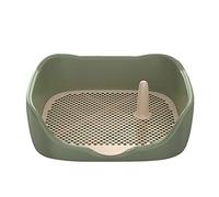 Dog Potty Tray - Indoor Outdoor Pet Toilet with Pee Post and Protection Wall for Puppy Training
