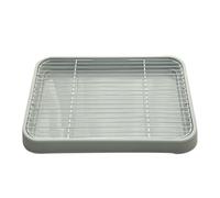 Dog Potty Tray, Portable Dog Pee Pads Holder, Mesh Training Toilets with Carrying Handle, Indoor Wee Pott Pan for Small Size Dogs High Polish Finish(Grey)