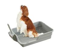 Dog Potty Tray, Stainless Steel Mesh Puppy Potty Tray with Protection Wall & Shovel, Keep Paws Dry Dog Litter Box for No Leak, Spill, Accident