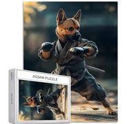 Dog Practicing Martial Arts 1000 Piece Jigsaw Puzzles for Adults Fighting Stance Art Jigsaw Puzzle Challenging Family Activity Games Colorful DIY Craft Puzzle for Home Decor Gifts 20×27 Inches