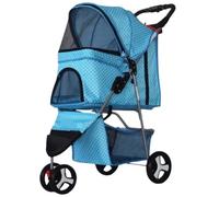 Dog Pram Dog Stroller Cat Stroller Dog Stroller Pet Stroller with Wheels Carrier Cat Strolling Cart Travel Folding Cart for Puppy Small-Medium Dog Pushchair Dog Buggy(B)