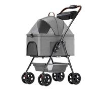 Dog Pram Dog Stroller Cat Stroller Foldable Pet Stroller 3-in-1 Dog Stroller with Detachable Carrier Storage Basket 4 Wheels for Small Medium Dogs & Cats Dog Pushchair Dog Buggy(Grey)