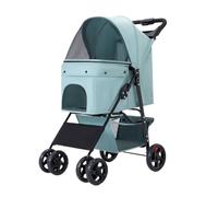 Dog Pram Dog Stroller Cat Stroller Folding Dog Stroller 4 Wheels Pet Stroller Cat Stroller Travel Cart with Storage Basket for Small Medium Dogs Cats Dog Pushchair Dog Buggy(A)