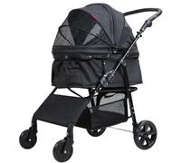 Dog Pram Dog Stroller Cat Stroller Folding Pet Stroller Dog Folding Stroller with 4 Wheels Dog Cat Puppy Stroller for Medium Small Pet Dog Pushchair Dog Buggy(D)