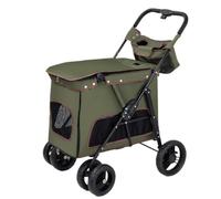 Dog Pram Dog Stroller Cat Stroller Folding Travel Dog Stroller with Wheels Pet Stroller Wagon for Small Medium Dogs Cats Dog Pushchair Dog Buggy(Grün)