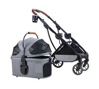 Dog Pram Dog Stroller Cat Stroller Pet Stroller Folding Cat Stroller Cup Holder Travel Dog Strollers with Detachable Carrier for Medium Small Dog Pushchair Dog Buggy(C)