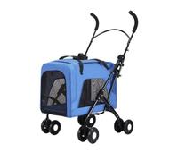 Dog Pram Dog Stroller Cat Stroller Removable Pet Stroller with 4 Wheels Folding Dog Stroller Cat Stroller for Medium Small Dogs Dog Pushchair Dog Buggy(Blue)